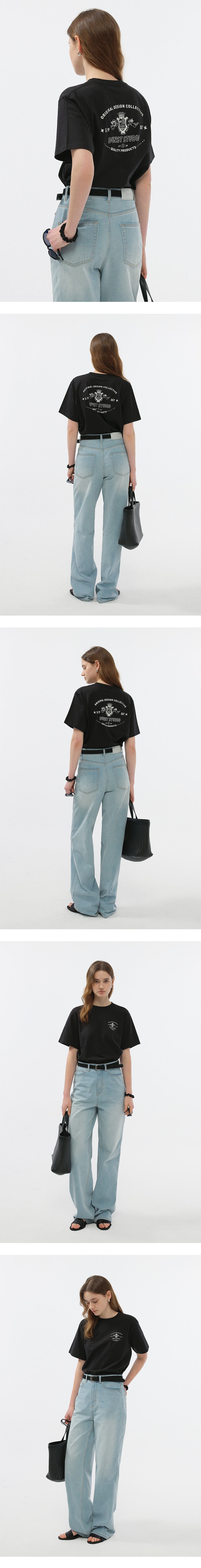 DUNST UNISEX CUPID ARCH BACK LOGO T-SHIRT BLACK_UDTS6B128BK