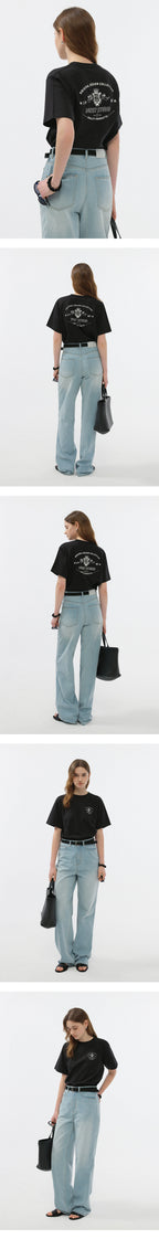 DUNST UNISEX CUPID ARCH BACK LOGO T-SHIRT BLACK_UDTS6B128BK