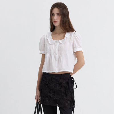 FRILL COLLARED BLOUSE WHITE_UDBL5B225WT