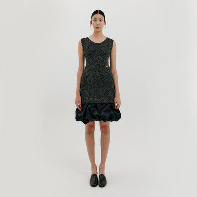 Sleeveless Knit Mini Dress - Black