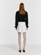 EENK EENK YOLA V-Neck Paneled Knit Cardigan - Black/White