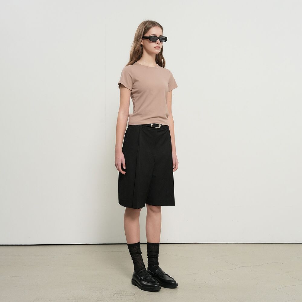 GENERAL IDEA WOMAN Soft Slim Fit T-Shirt [BEIGE] / WBE3L01503