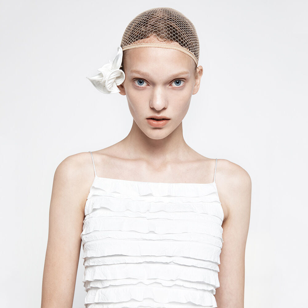 YCH TIERED FLOW SLEEVELESS WHITE (R25TS11011WH)