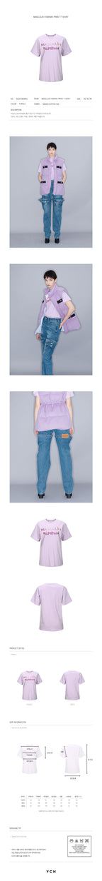 YCH MASCULIN FEMININ-PRINT T-SHIRT PURPLE (W23TO909PU)