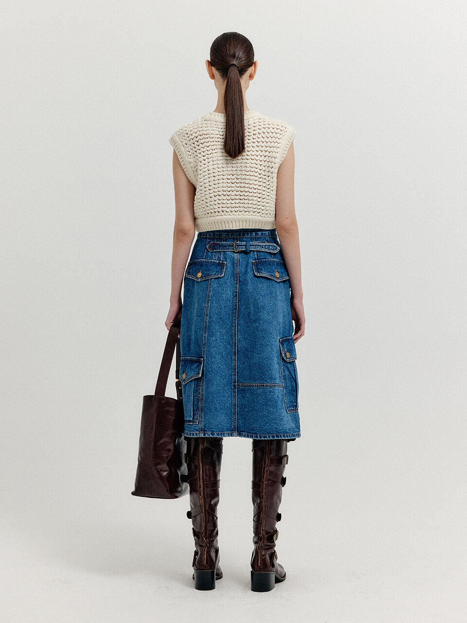 EENK EENK XIKI Crop Knit Vest - Cream