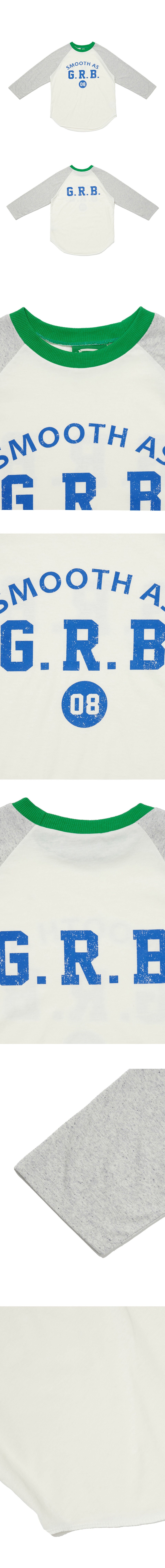 GREENBUTTER Raglan Sleeve Cookie T-shirt (Green/Blue)