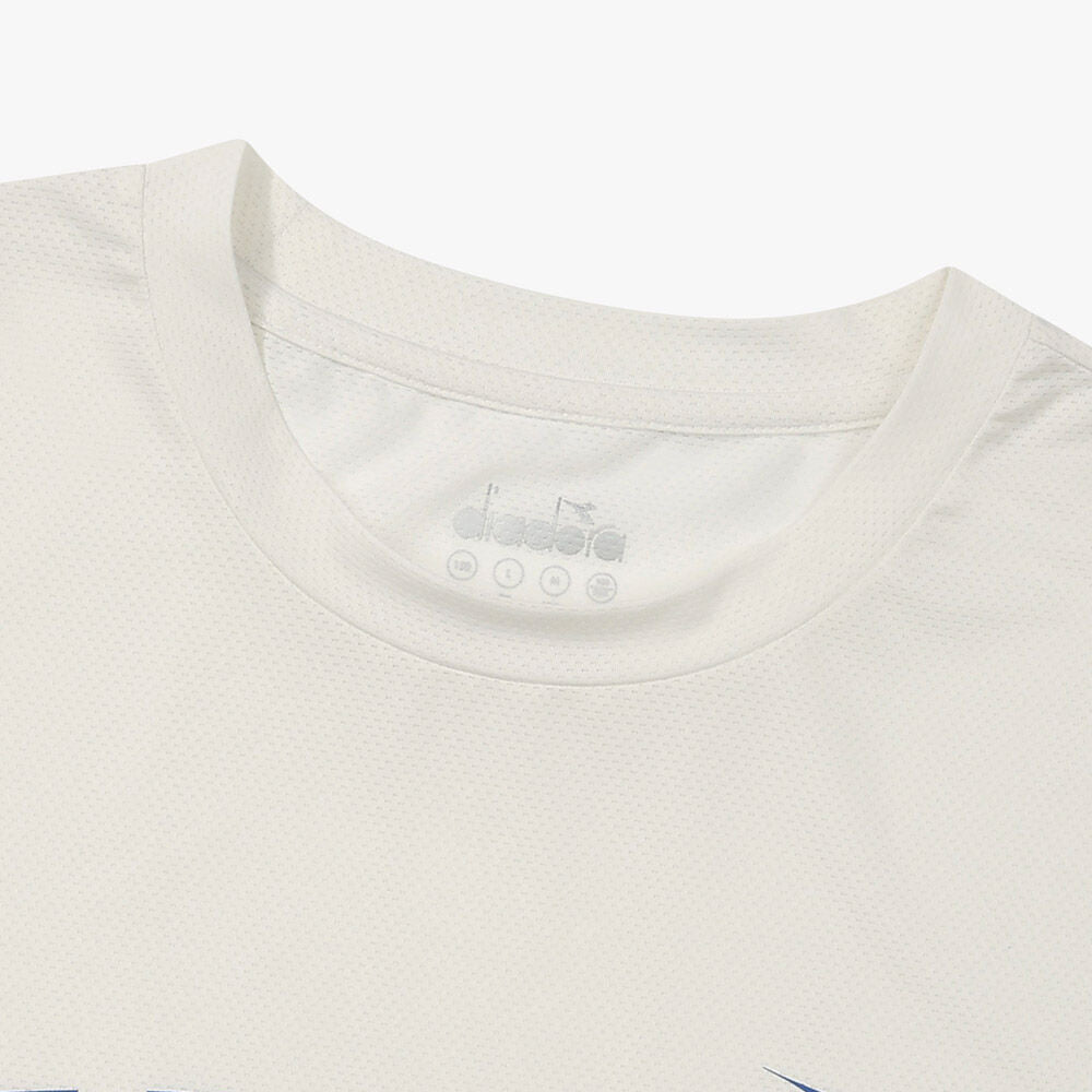 diadora Performance Logo Mesh Short Sleeve T-Shirt OFF WHITE