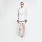 YCH DETACHABLE LACE SILK-BLENDED BLAZER GREY (R25JK2061GY)
