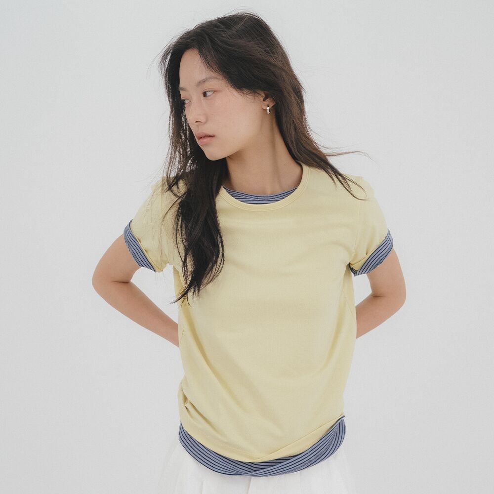 TILLIDIE TFL 01 MODAL CORE TEE [TISU08TS02]_Light yellow