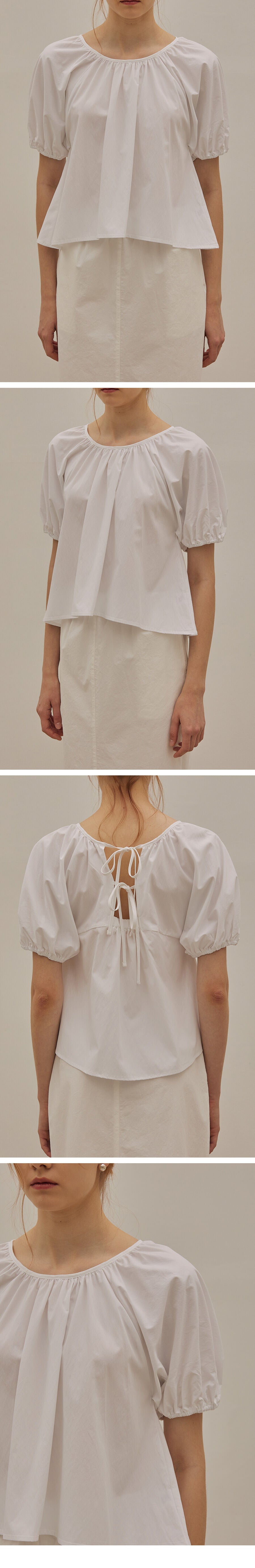 MANGOMANYPLEASE INES SHIRRING BLOUSE (3colors)