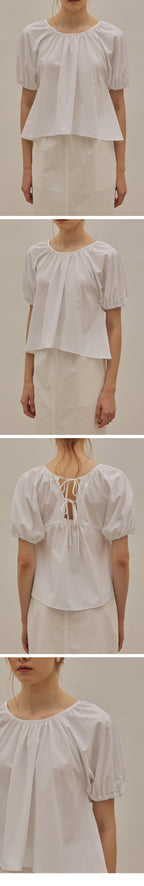 MANGOMANYPLEASE INES SHIRRING BLOUSE (3colors)