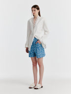EENK YESSY Jacquard Denim Shorts - Blue