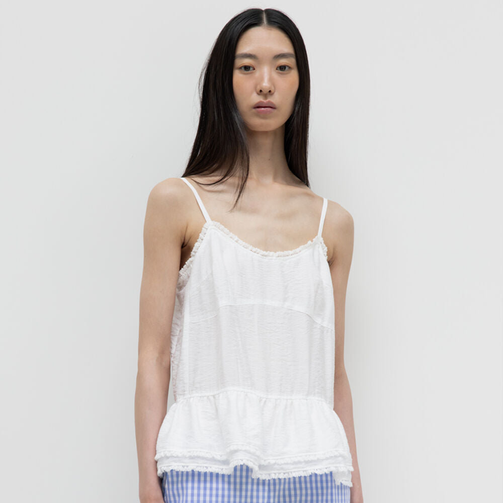 GBH APPAREL FRILL LACE SLEEVELESS / WHITE