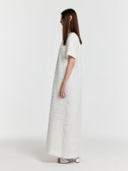 EENK YULIZABETH Short Sleeve Maxi Dress - White