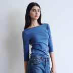 WAVE UNION Convertible Three-quarter sleeve top Dark blue