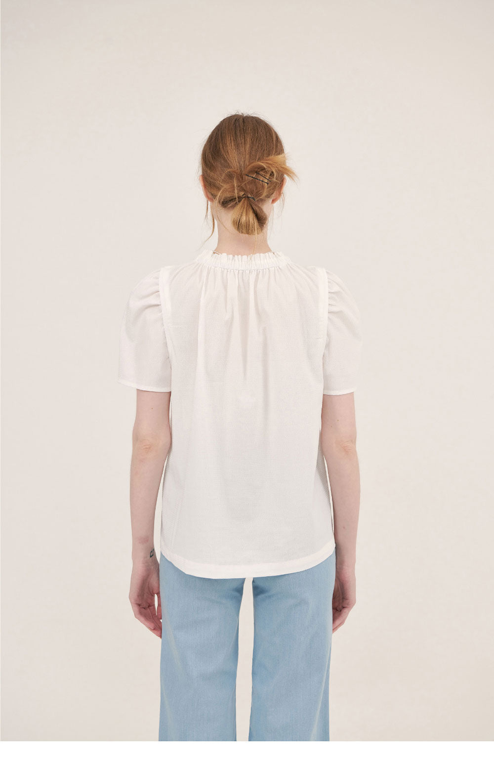 L'AUTRE DE MIN [Add color] Lautre Jane Puff White Blouse
