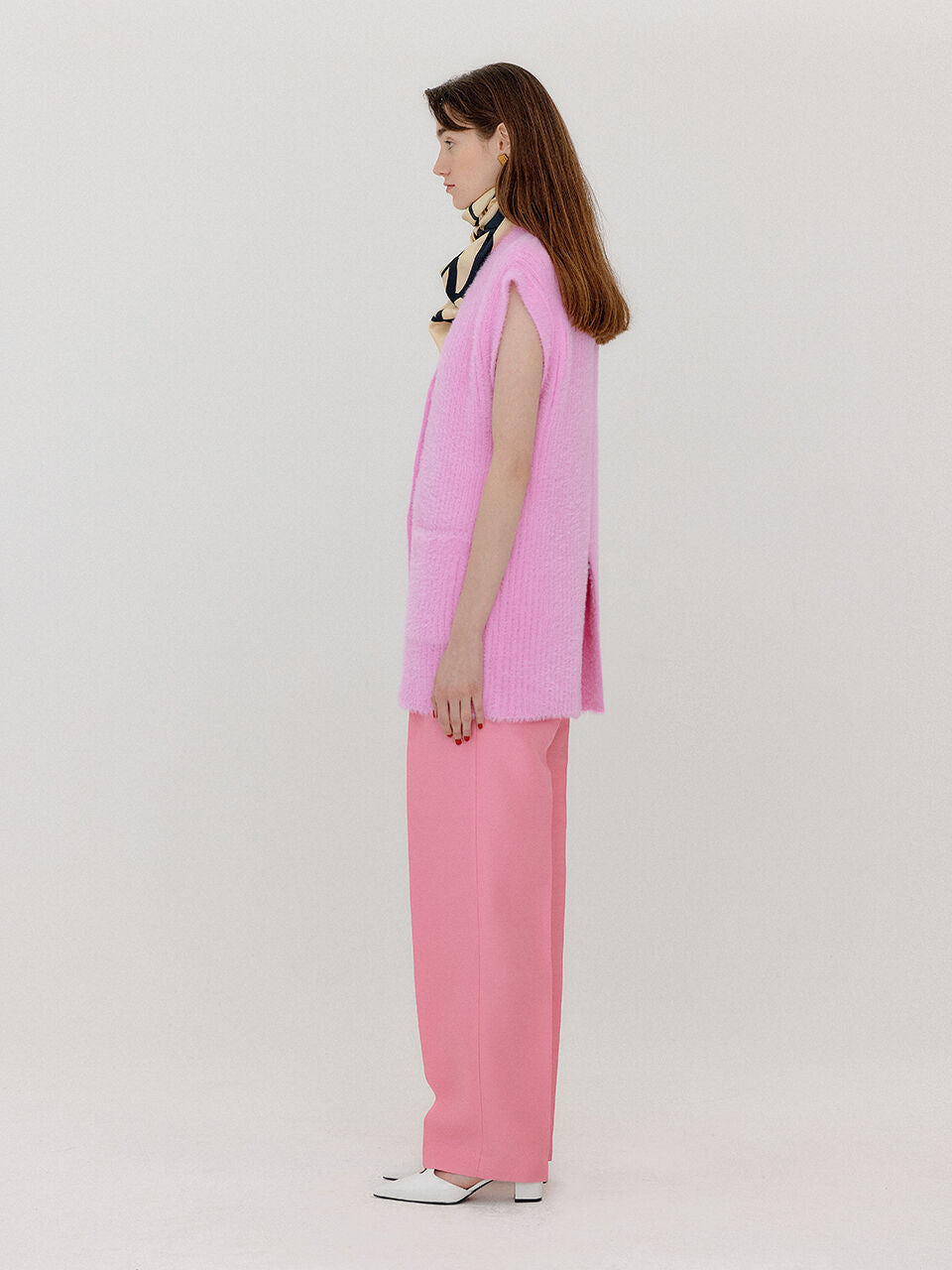 EENK EENK VETTE Scarf-Belted Two-Tuck Pants - Light Pink