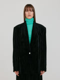 EENK ZOVIET Shawl Collar Single-Button Jacket - Black