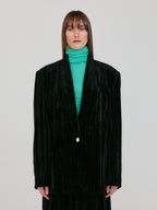 EENK ZOVIET Shawl Collar Single-Button Jacket - Black