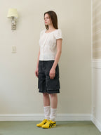 SALBOL PUNCHING LACE BLOUSE [WHITE]