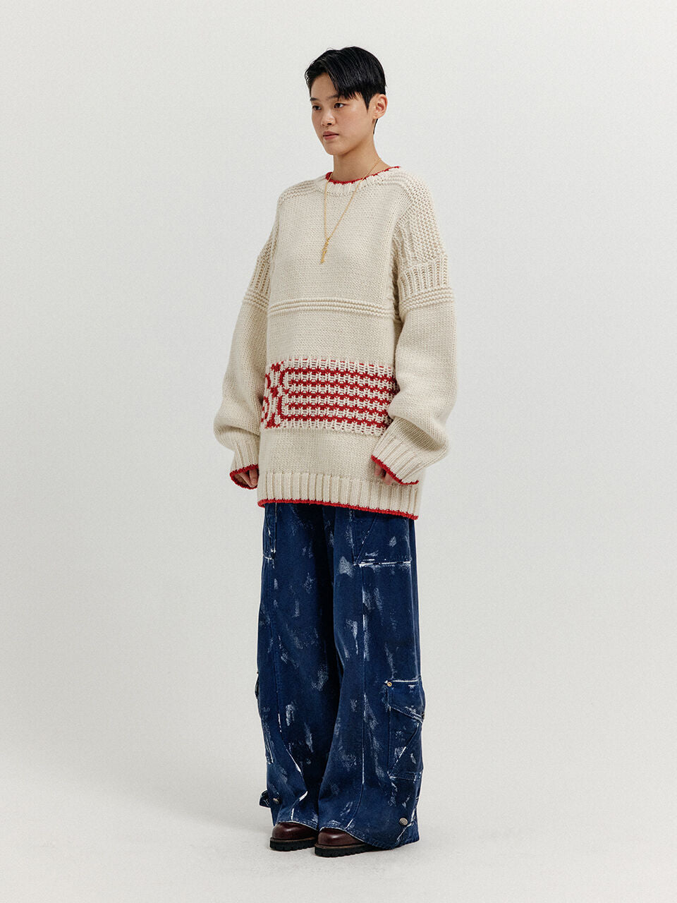EENK EENK XANTHE Jacquard Knit Pullover - Ivory