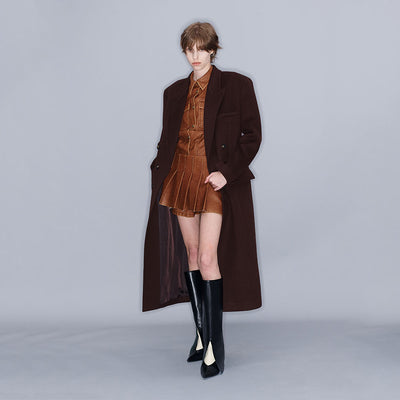 PLEATED MINI SKORT BROWN (W23SK503BR)