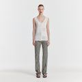 EENK YISSY Stripe Denim Pants - White