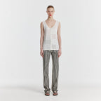 EENK YISSY Stripe Denim Pants - White