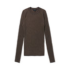 THEORY THEORY Micro Long Sleeve Knit - Dark Beige/Ivory