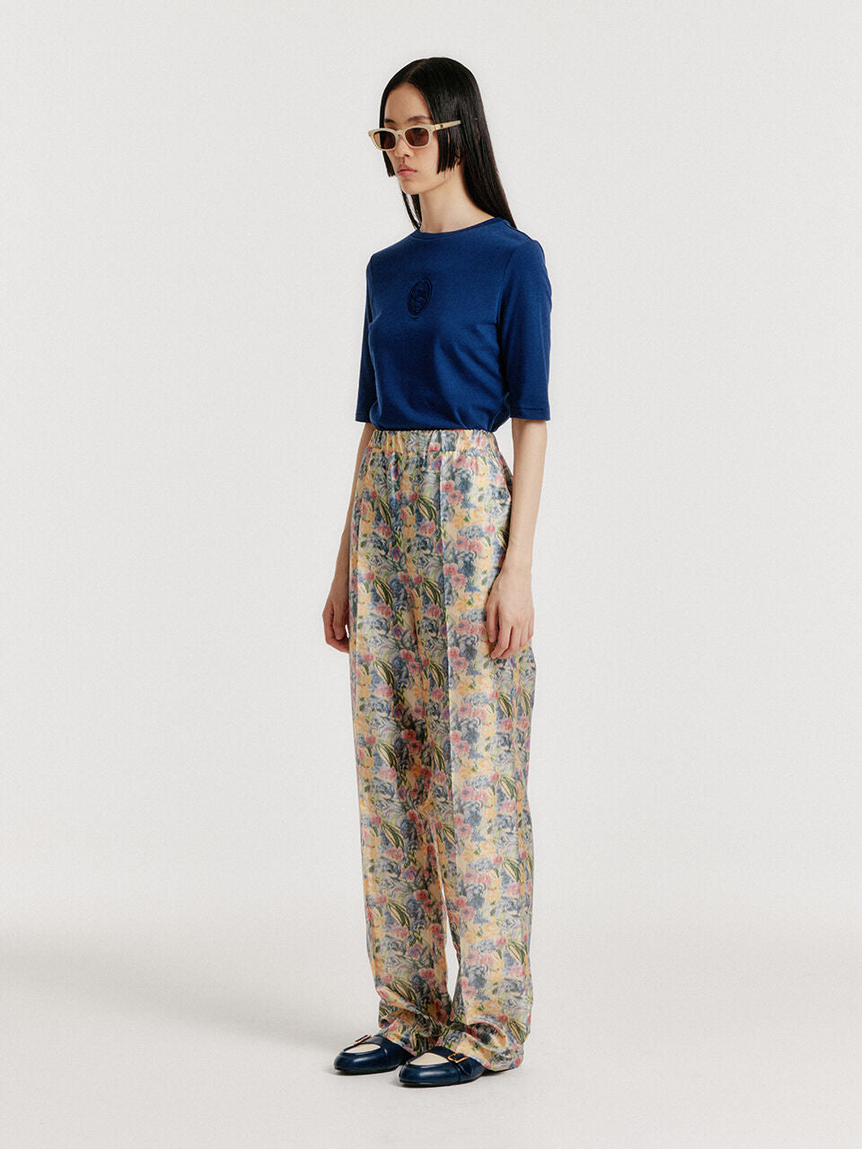 EENK YOL Lace Trimed T-Shirt - Navy