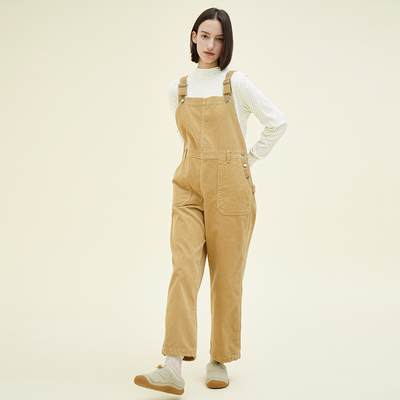 CHIQUITA Work Overall Pants (Corduroy) Beige