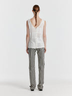 EENK YISSY Stripe Denim Pants - White