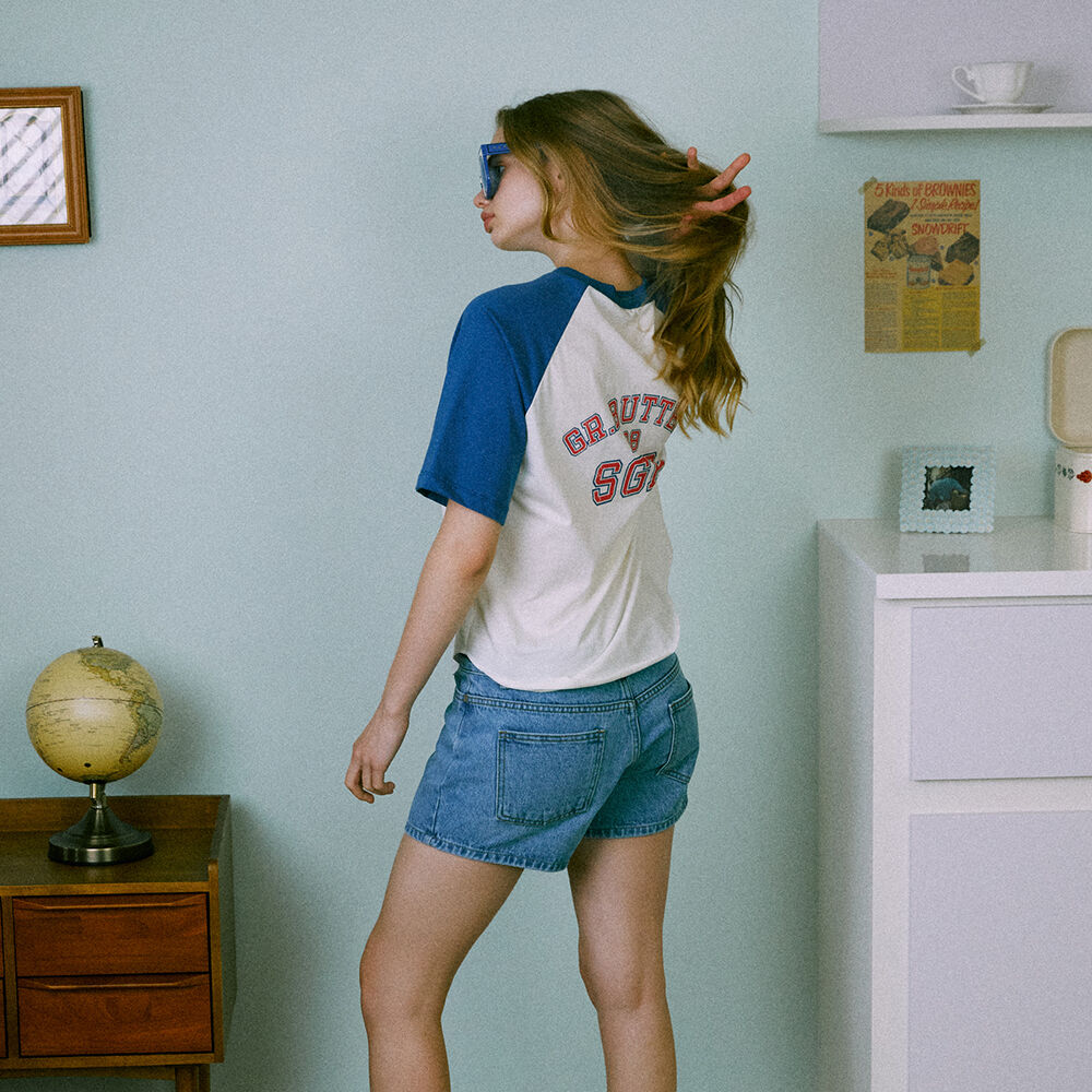 GREENBUTTER 1908's Club Logo Raglan Tee (Blue)