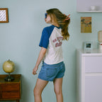 GREENBUTTER 1908's Club Logo Raglan Tee (Blue)