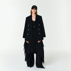 YCH LAYERED DOUBLE-BREASTED JACKET BLACK (F23JK106BK)