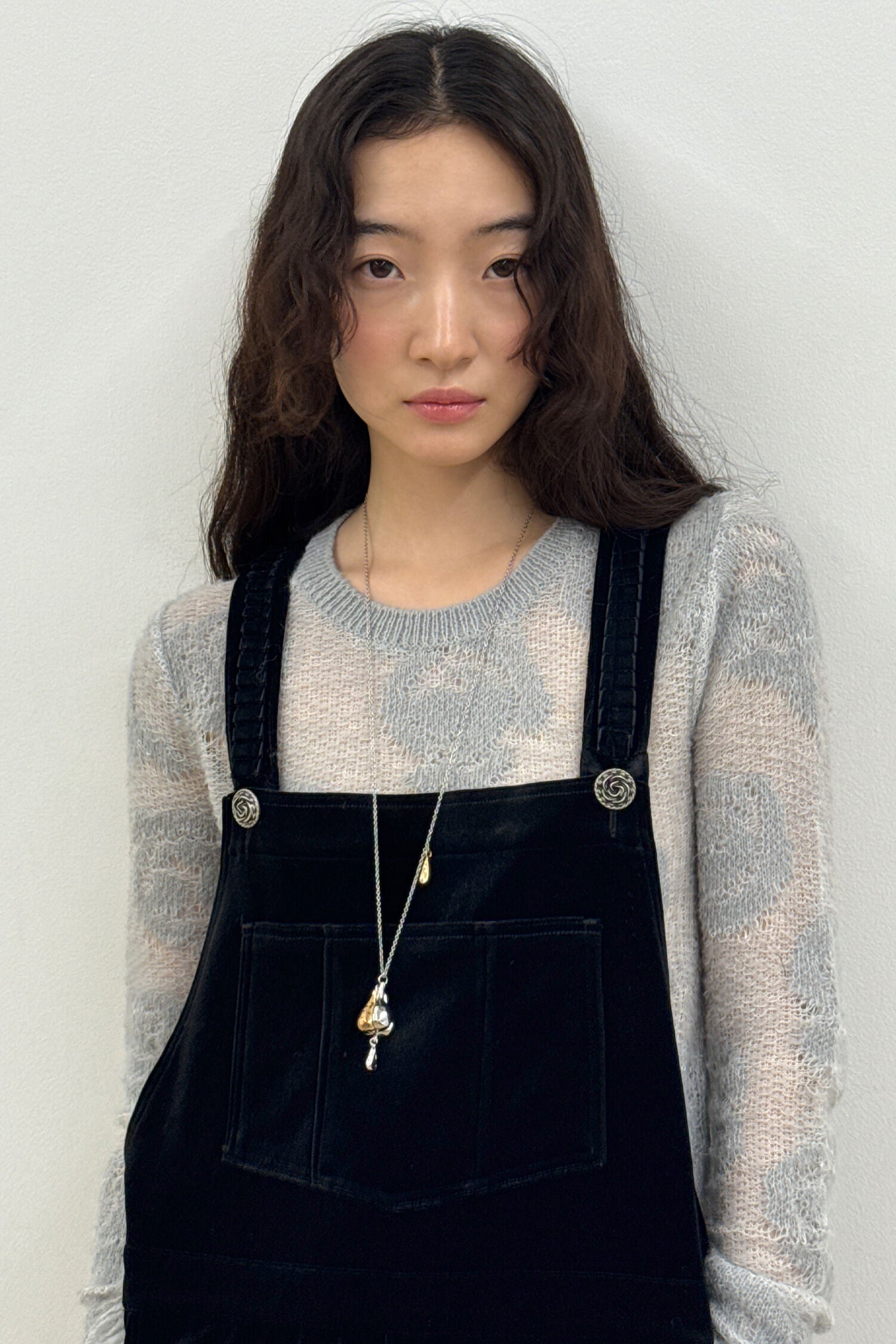 SINOON SINOON Vintage Rose Velvet Overall (Black)