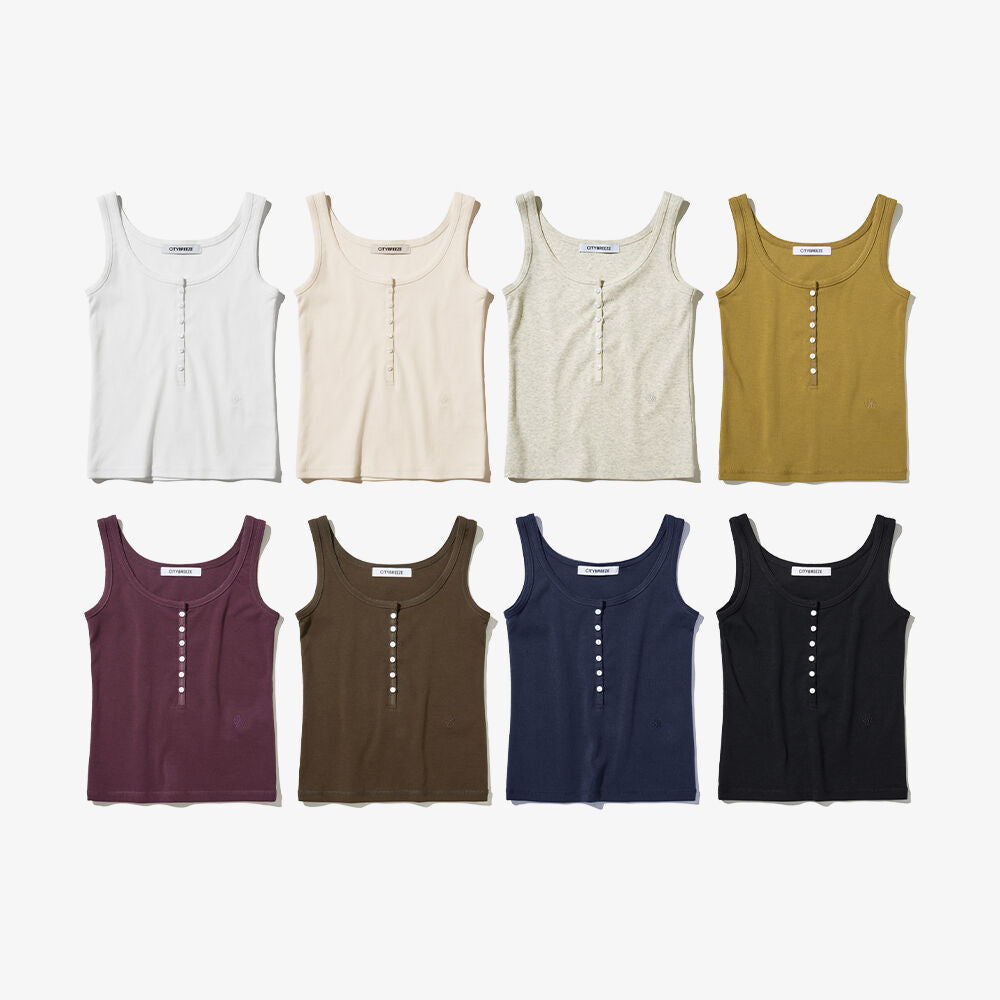 CITYBREEZE Button point sleeveless top_8COLORS