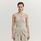 EENK EENK XRA Cable Knit Tube Top - Ivory