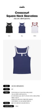 diadora Cross coat square neck sleeveless BLUE
