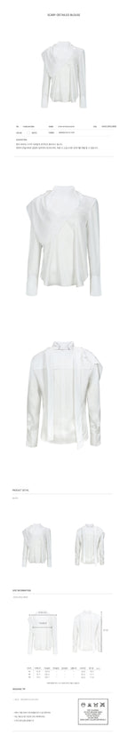 YCH SCARF-DETAILED BLOUSE WHITE (F24BL3031WH)