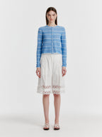 EENK YOZO Jacquard Stripe Knit Cardigan - Sky Blue