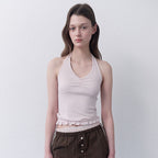 rolarola HALTER FRILL TOP PINK