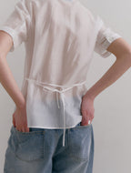 LOW TIDE SILKY HALF SLEEVE SHIRT [WHITE]
