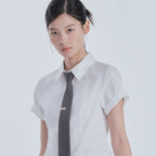MAUSOLEUM Half-Sleeve Tailored Shirt - White