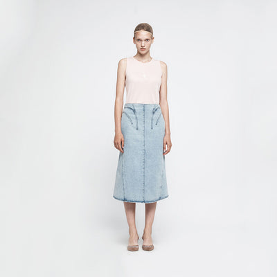MERMAID DENIM SKIRT BLUE (R25DB8041BL)