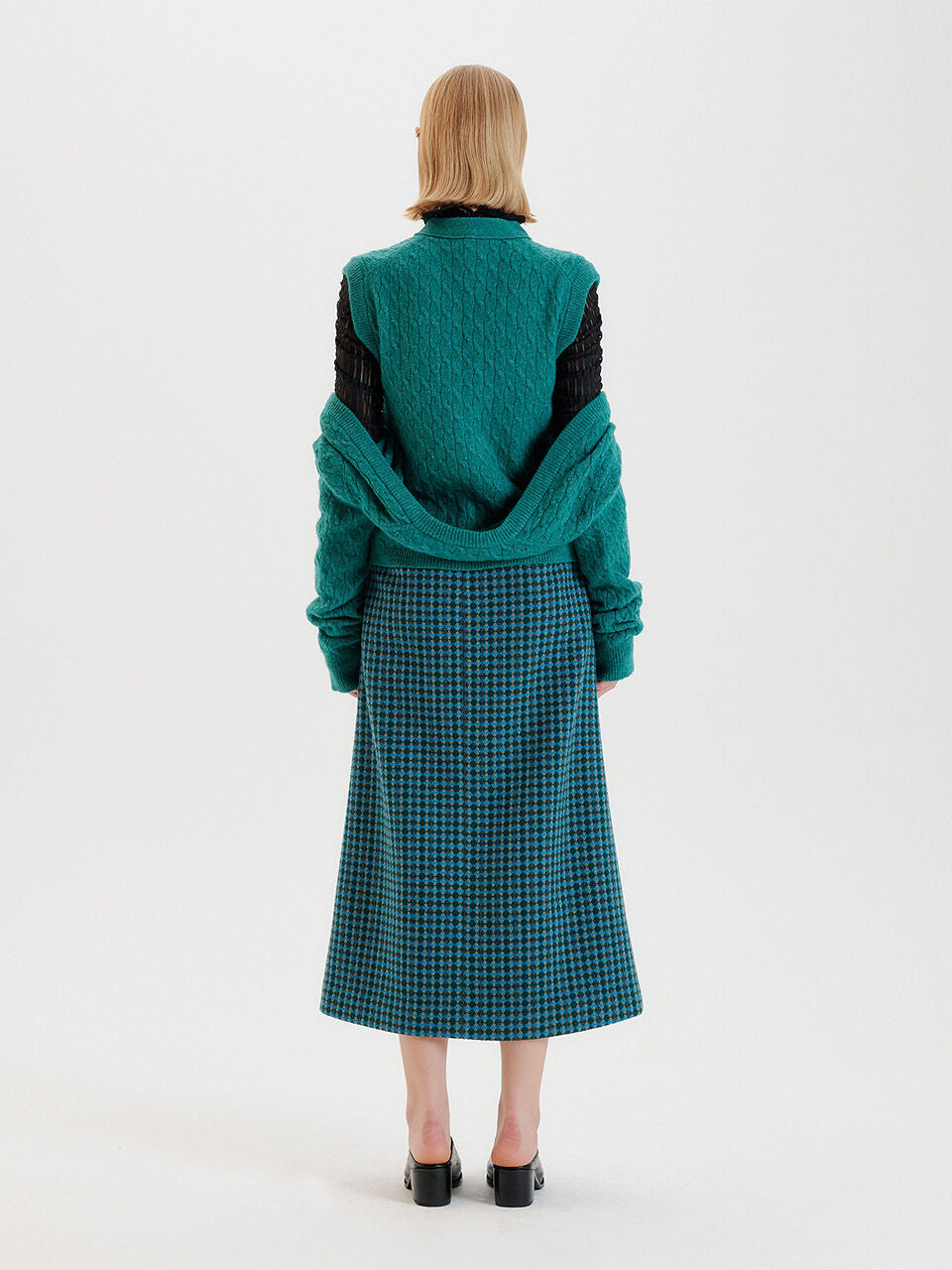 EENK EENK Knitwear Bolero & Vest Set - Green