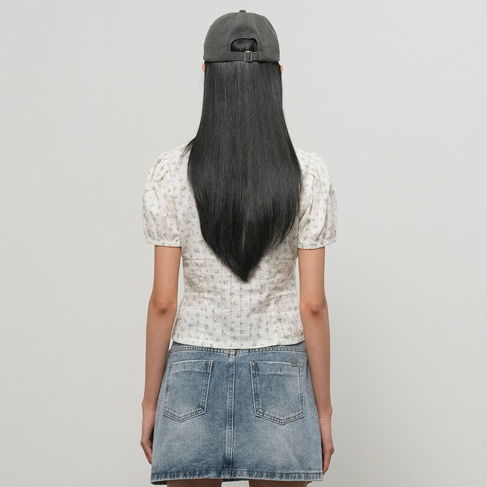 GENERAL IDEA WOMAN V-neck lace puff blouse [BLUE] / GF2LBL529