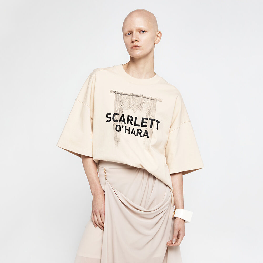 YCH EMBROIDERED CREWNECK T-SHIRT BEIGE (R25TS11091BE)