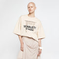YCH EMBROIDERED CREWNECK T-SHIRT BEIGE (R25TS11091BE)