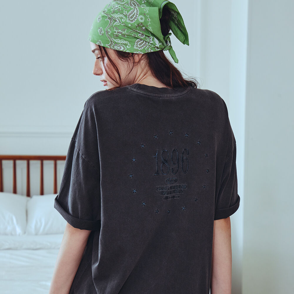 CPGN 1896 Star Pigment Short Sleeve T-Shirt Smoke Black